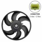 Eletroventilador do radiador 12V 6 pás diâmetro 306mm aspirante Bosch GPC Ford Escort Verona Volkswagen Logus Pointer (com ar-condicionado)