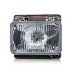 Farol principal lado direito/esquerdo com lente de vidro para lâmpada H1 sem meia-luz com aro metálico Mercedes-Benz (bicudo) 1218 1414 1418 1618 1621 1625 1630 1935 1941