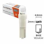 Lâmpada pinguinho (W2x4.6d) LED branca 12V 0.9W (equivalente a 9W) (esmagadinha)