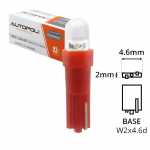 Lâmpada pinguinho (W2x4.6d) LED vermelha 12V 0.9W (equivalente a 9W) (esmagadinha)