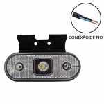 Lanterna lateral delimitadora LED 24V oval 120x46mm cristal lado direito/esquerdo com suporte e conexão de fio universal unipoint original Facchini Gotti Rossetti São Pedro Schiffer