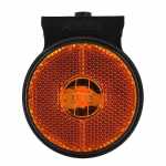 Lanterna lateral delimitadora LED 12V/24V (bivolt) redonda diâmetro 65mm âmbar com suporte e conector lado direito/esquerdo universal carroceria Randon