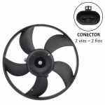 Eletroventilador do radiador 12V 5 pás diâmetro 320mm aspirante Valeo Fiat Fiorino Palio Siena Strada Uno Mille (com ar-condicionado)