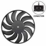 Eletroventilador do radiador 12V 11 pás diâmetro 346mm aspirante Valeo Ford Courier Fiesta Ka (com ar-condicionado)