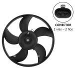 Eletroventilador do radiador 12V 5 pás diâmetro 320mm aspirante Valeo Chevrolet GM Celta Prisma Fiat Palio Weekend Siena Strada (com e sem ar-condicionado)