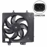 Eletroventilador do radiador com defletor 12V 7 pás diâmetro 342mm aspirante Citroën Aircross C3 Peugeot 208 2008 (com ar-condicionado)
