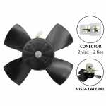 Eletroventilador do radiador 12V 4 pás diâmetro 280mm aspirante Chevrolet GM Ipanema Kadett Monza (sem ar-condicionado)