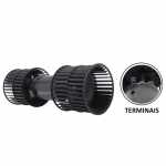 Eletroventilador interno duplo 12V com terminais diâmetro 103mm 1 velocidade climatizador interclima universal