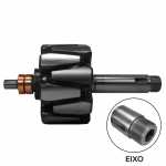Rotor reman. 24V 140A Bosch Mercedes-Benz Volkswagen (c/ rosca M27) - informação do eixo