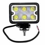 Farol auxiliar LED 9V até 48V 18W (6 LEDs) retangular 110x78mm IP68 com aro luminoso DLR lado direito/esquerdo universal
