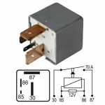 Relé auxiliar para injeção eletrônica 12V 70A 4 terminais para pré aquecimento do motor diesel Volkswagen VW Kombi Diesel até 1991 / bomba elétrica de combustível Audi A3 TT Volkswagen VW Bora Golf G4 MK4 Jetta Passat alemão B4 Polo Classic Quantum