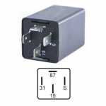 Relé temporizador do desembaçador traseiro 12V 4 terminais Chevrolet GM Chevette Kadett Monza Opala Troller Pantanal RF T4