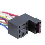 Chicote / conector 9 vias 9 terminais soquete / suporte / base para relé fiação reforçada com porta fusível