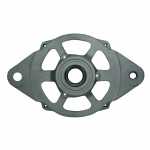 Mancal dianteiro (motriz) com rolamento do alternador Delco Remy 22SI Case Caterpillar Cummins Fiat-Allis Freightliner John Deere Massey Ferguson Metalfor Müller Navistar International (com furos de fechamento de 5mm) - vista frontal