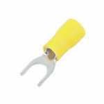 Terminal garfo (forquilha) furo 6mm - M6 laminado pré-isolado para crimpagem