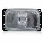 Farol principal lado esquerdo com lente de vidro para lâmpada H4 com moldura plástica Volkswagen linha pesada