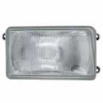 Bloco óptico do farol principal lado direito com lente de vidro para lâmpada H4 Volkswagen 7110 8120 8150 9150