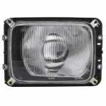 Farol principal lado esquerdo com lente de vidro para lâmpada H4 Mercedes-Benz caminhões