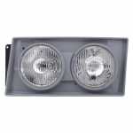 Farol principal duplo lado esquerdo com lente de vidro para lâmpada H1 moldura cinza Volkswagen  13180 13190 15190 17180 17190