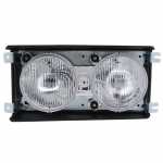 Farol principal duplo lado esquerdo com lente de vidro para lâmpada H1 moldura preta Mercedes-Benz 712C 914 1618 1714 1215