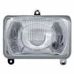 Farol principal lado esquerdo/direito com lente de vidro para lâmpada H4 com meia-luz Case New Holland Valmet Valtra trator
