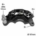 Retificador do alternador 70A / 100A Delco Remy CS130D Chevrolet GM Astra Corsa Omega Vectra Opel Calibra Saab 9000 -  ligações