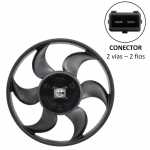 Eletroventilador do radiador 12V 6 pás diâmetro 325mm 150W aspirante Bosch DPG Volkswagen Gol Parati Saveiro G2 G3 G4 (sem ar-condicionado)