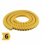 Número 6 - Pacote anilha gravada identificador marcador de fios e cabos 0.75mm até 4mm