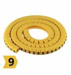 Número 9 - Pacote anilha gravada identificador marcador de fios e cabos 0.75mm até 4mm