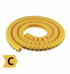 Letra C - Pacote anilha gravada identificador marcador de fios e cabos 0.75mm até 4mm