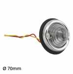 Lanterna dianteira de pisca redonda diâmetro 70mm cristal lado direito/esquerdo com acabamento de borracha para jipe Ford F75 Willys Overland Jeep Rural