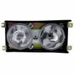 Farol principal duplo lado direito com lente de vidro para lâmpadas H1 com soquete Mercedes-Benz