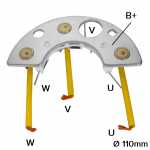 Retificador do alternador 30A / 35A / 40A / 55A Bosch / Wapsa AK / AR Ford Belina Corcel II Del Rey Pampa Massey Ferguson trator Volkswagen caminhão com motor MWM (c/ triodo) - ligações