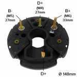 Retificador do alternador 75A / 90A Bosch HD1 Ford Cargo F7000 - ligações