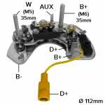 Retificador do alternador 45A / 55A / 70A Lucas Indiel Prestolite Case Ford Escort Fiesta Sierra Transit Massey Ferguson New Holland - ligações