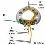 Retificador do alternador 55A Lucas Indiel Prestolite A127 Ford F100 F150 F250 F3500 F4000 F7000 (com motor MWM) - ligações