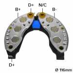 Retificador do alternador 50A / 60A Valeo A13N Citroën BX C15 C25 Visa Opel Ascona Astra Co - ligações
