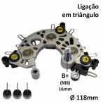 Retificador do alternador 90A Bosch B3 Nissan Kicks