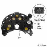 Retificador do alternador 120A Bosch NC Audi A3 Marcopolo Volare (com motor MWM) Volkswagen Golf Passat Transporter California Caravelle Multivan - ligações