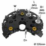Retificador do alternador 115A Bosch NC Mercedes-Benz Classe S SL SsangYong Korando - ligações
