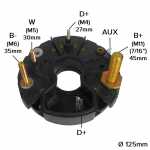 Retificador do alternador 110A / 135A Bosch N1 Case colheitadeira trator New Holland colheitadeira (com 14 diodos) - ligações