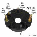 Retificador do alternador 55A / 90A Bosch N1 Ford Cargo Iveco Mercedes-Benz OF1113 OH1113 Scania P93 R113 T113 Volvo F88 FB88 - ligações