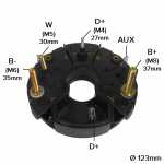Retificador do alternador 55A Bosch N1 Scania motor DN DS - ligações