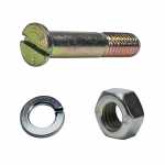 Kit parafuso cabeça escareada com arruela de pressão e porca sextavada para fixação do garfo no motor de partida Bosch JF
