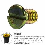 Parafuso cabeça escareada para fixação das sapatas do motor de partida Bosch KB (pequeno, médio e grande com 4 parafusos M10 - 10mm) - capa