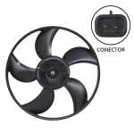 Eletroventilador do radiador 12V 5 pás diâmetro 320mm aspirante Valeo Fiat Palio Weekend Siena Strada
