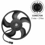 Eletroventilador/ventoinha do radiador 12V 5 pás diâmetro 295mm aspirante Bosch GPC Volkswagen Santana Quantum (com ar-condicionado)