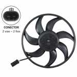 Eletroventilador/ventoinha do radiador 12V 7 pás diâmetro 390mm aspirante 228W Behr Fiat Doblò Idea Palio Young