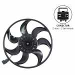 Eletroventilador/ventoinha do radiador 12V 7 pás diâmetro 375mm 335W aspirante Bosch GPB Citroën Jumper Fiat Brava Marea Fiat Ducato Peugeot Boxer (com ar-condicionado) (lado motorista)