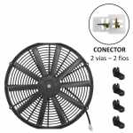 Eletroventilador axial do radiador 12V 10 pás diâmetro 384mm (16 polegadas) 80W aspirante universal (sem ar-condicionado)
